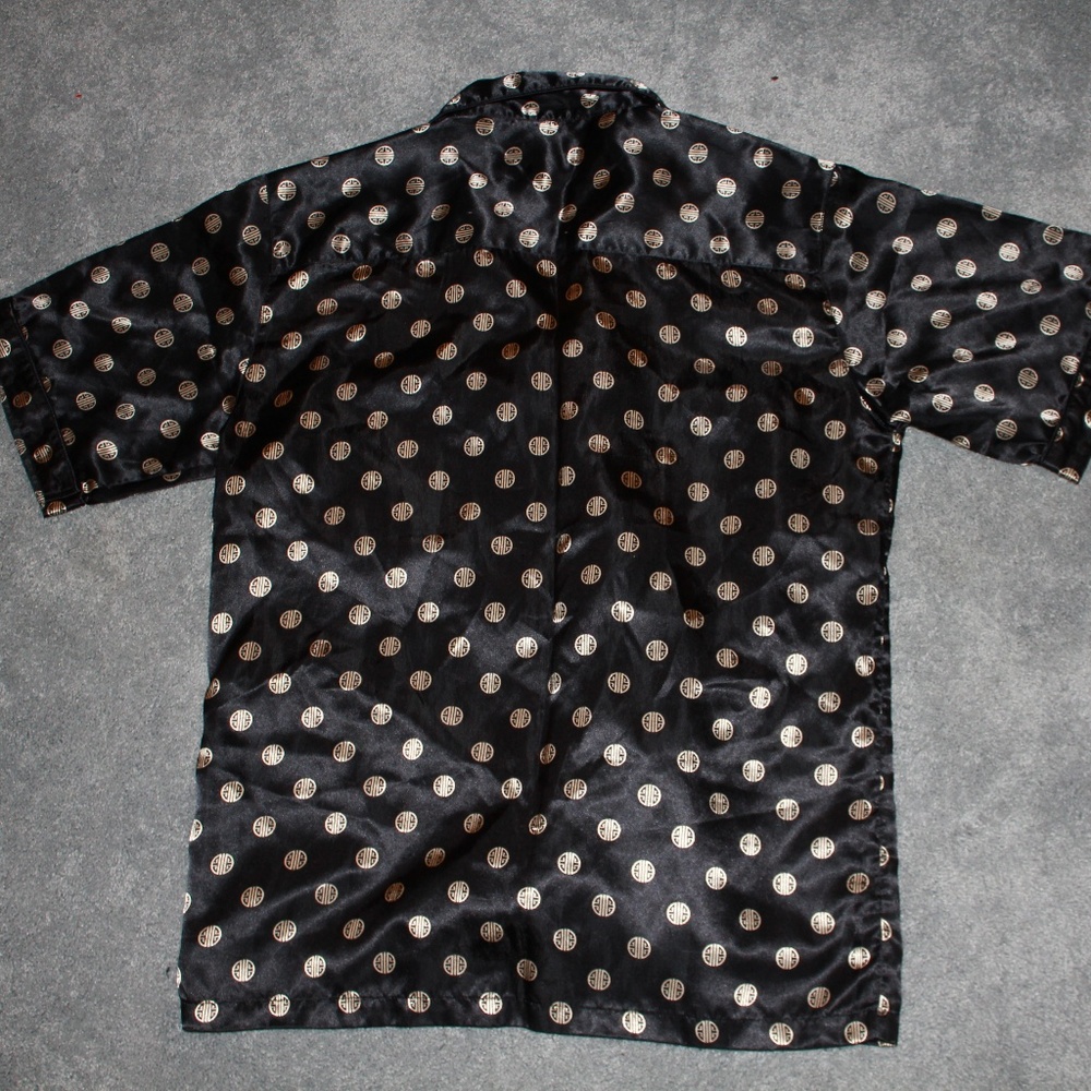 Robert Lois Sz S Silk Shirt 87348 Black and Gold